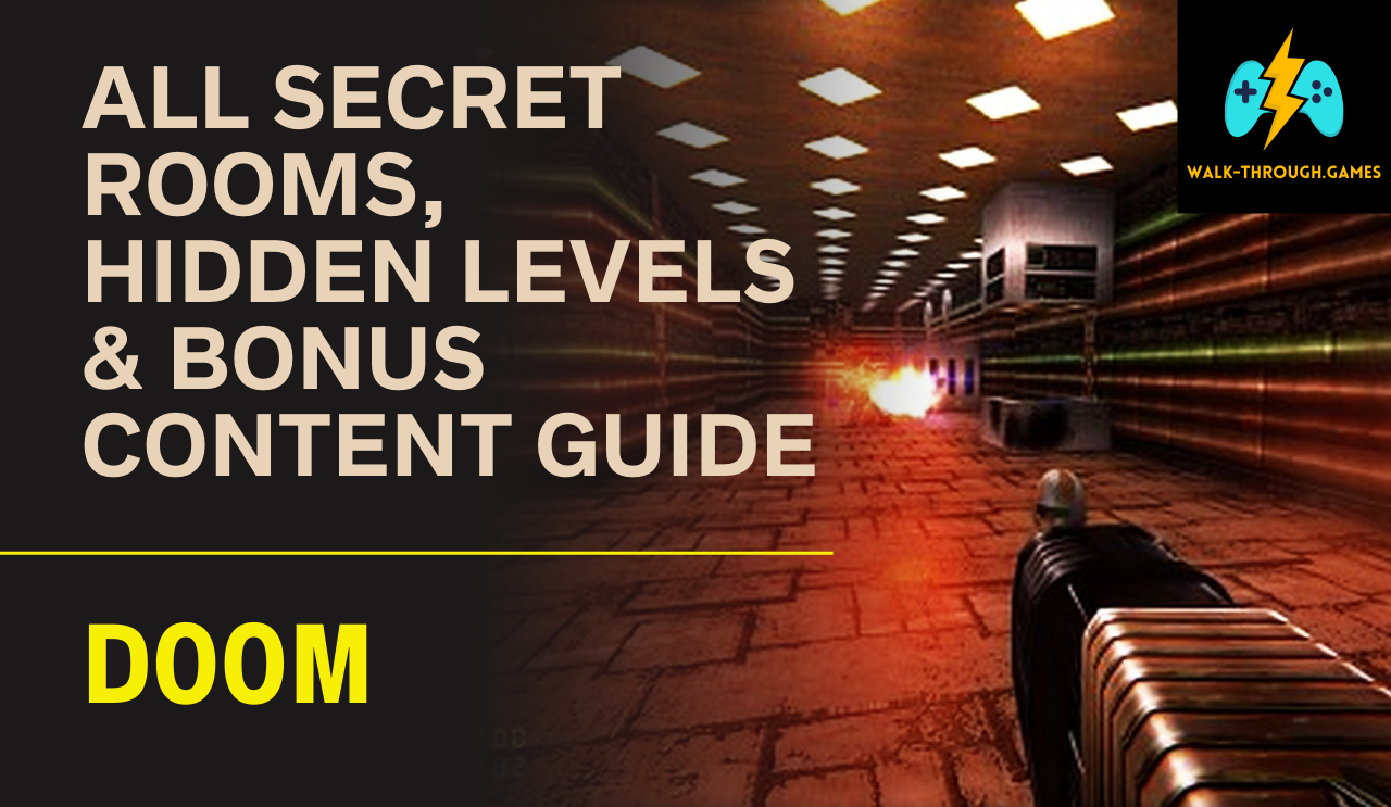 Unlock all Doom (1993) secrets: hidden rooms, secret exits, bonus levels, weapons, and easter-eggs. Complete 100% walkthrough for total mastery.